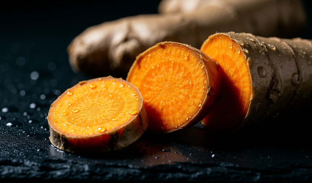 Ginger and turmeric macro photography
